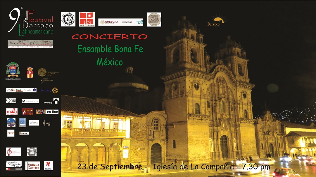 O ensamble de Música Antiga Bona Fé do México se apresentará no 9º Festival Latino-Americano de Barroco no Peru