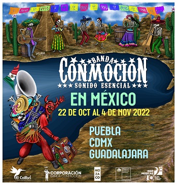 La fanfarria chilena Banda Conmoción lleva a México su vital y colorida propuesta