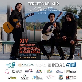 O trio de violões Terceto del Sur, do México, irá se apresentar na Costa Rica e no México