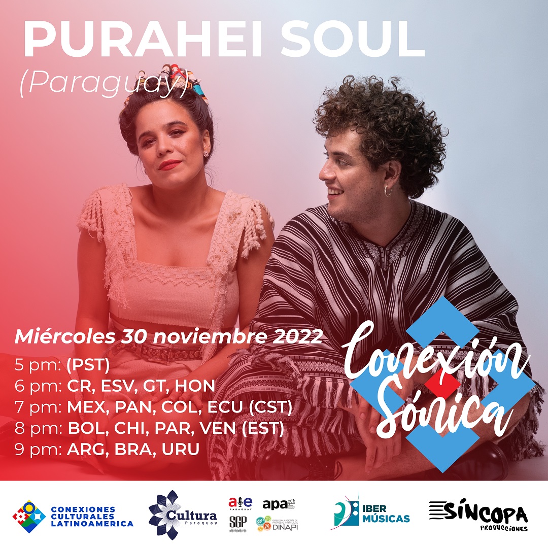 O festival Conexión Sónica apresenta um concerto virtual do grupo paraguaio Purahéi Soul e outro da artista brasileiro Aiace