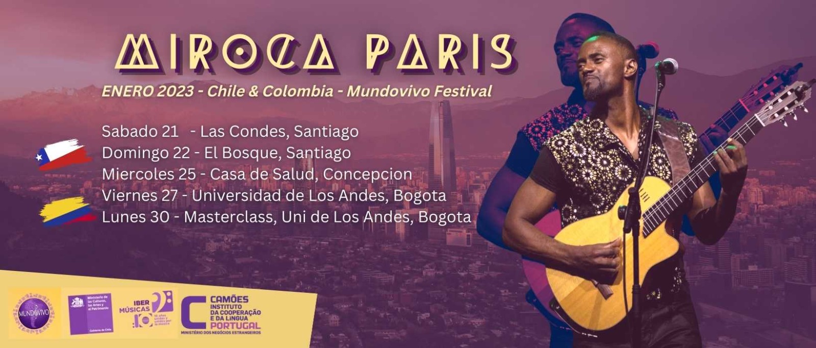 O músico cabo-verdiano residente em Portugal, Miroca Paris, fiz uma turnê no Chile e na Colômbia