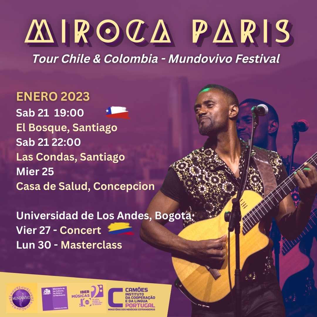O músico cabo-verdiano que vive em Portugal, Miroca Paris, embarca numa turnê que o levará aos palcos no Chile e na Colômbia