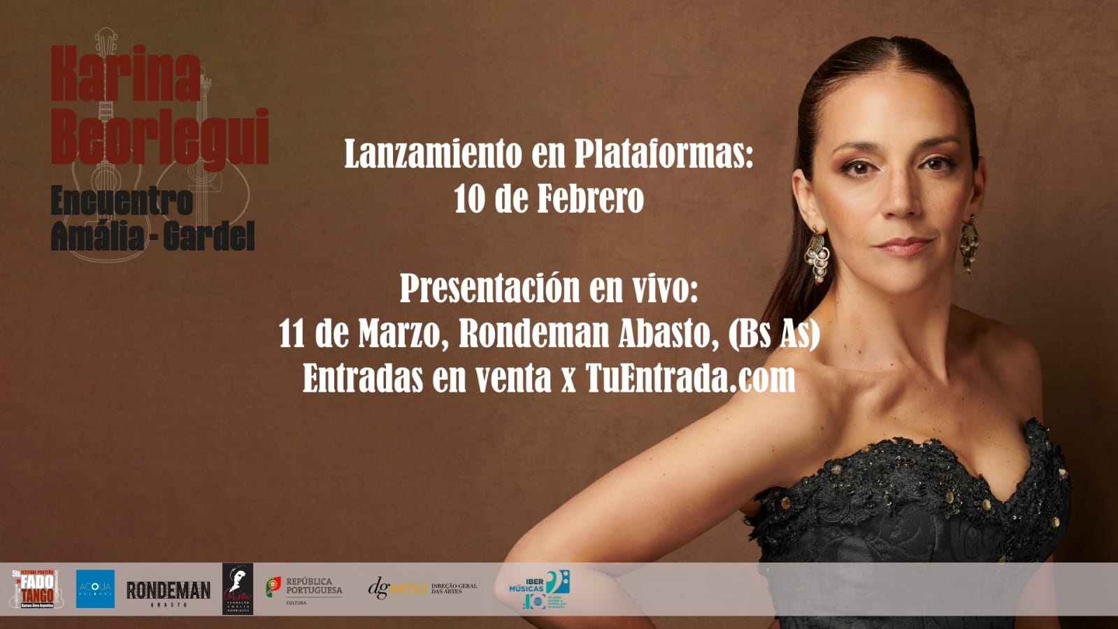 A cantora argentina Karina Beorlegui apresenta seu novo álbum “Encuentro Amália – Gardel” feito entre Argentina e Portugal