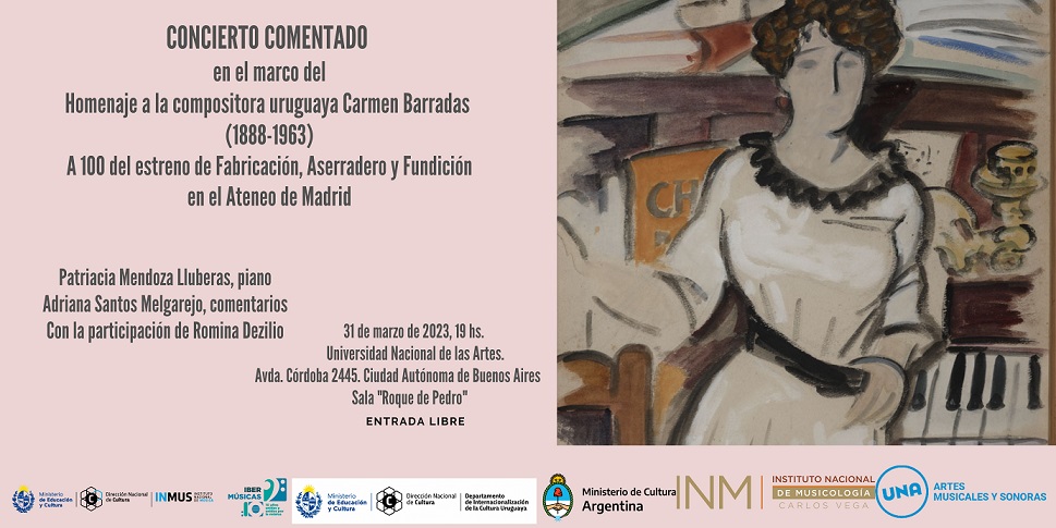 Adriana Santos Melgarejo e Patricia Mendoza Lluberas homenageiam a compositora uruguaya Carmen Barradas com uma série de concertos comentados