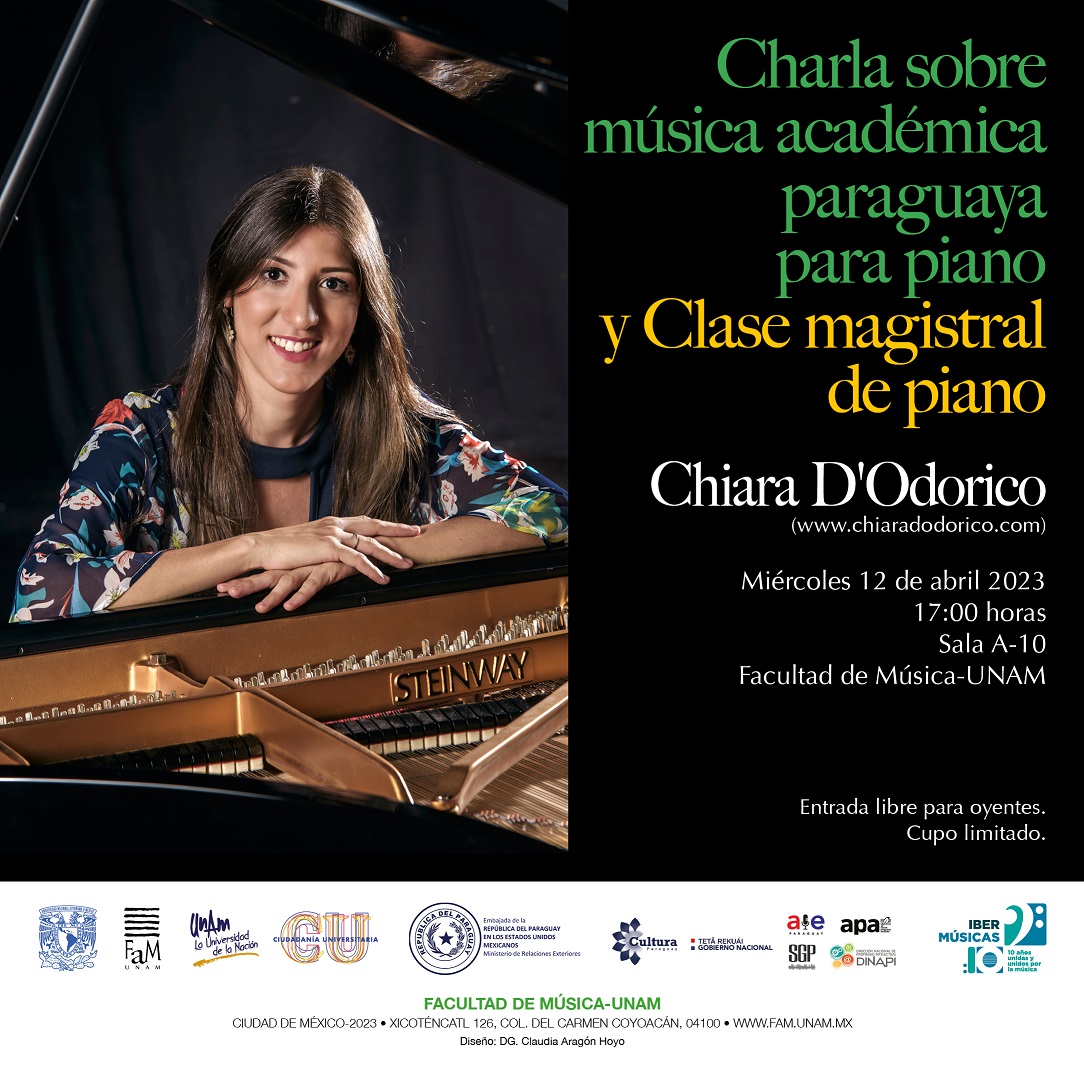 A grande pianista paraguaya Chiara D’Odorico, traz ao México a música criada no Paraguay