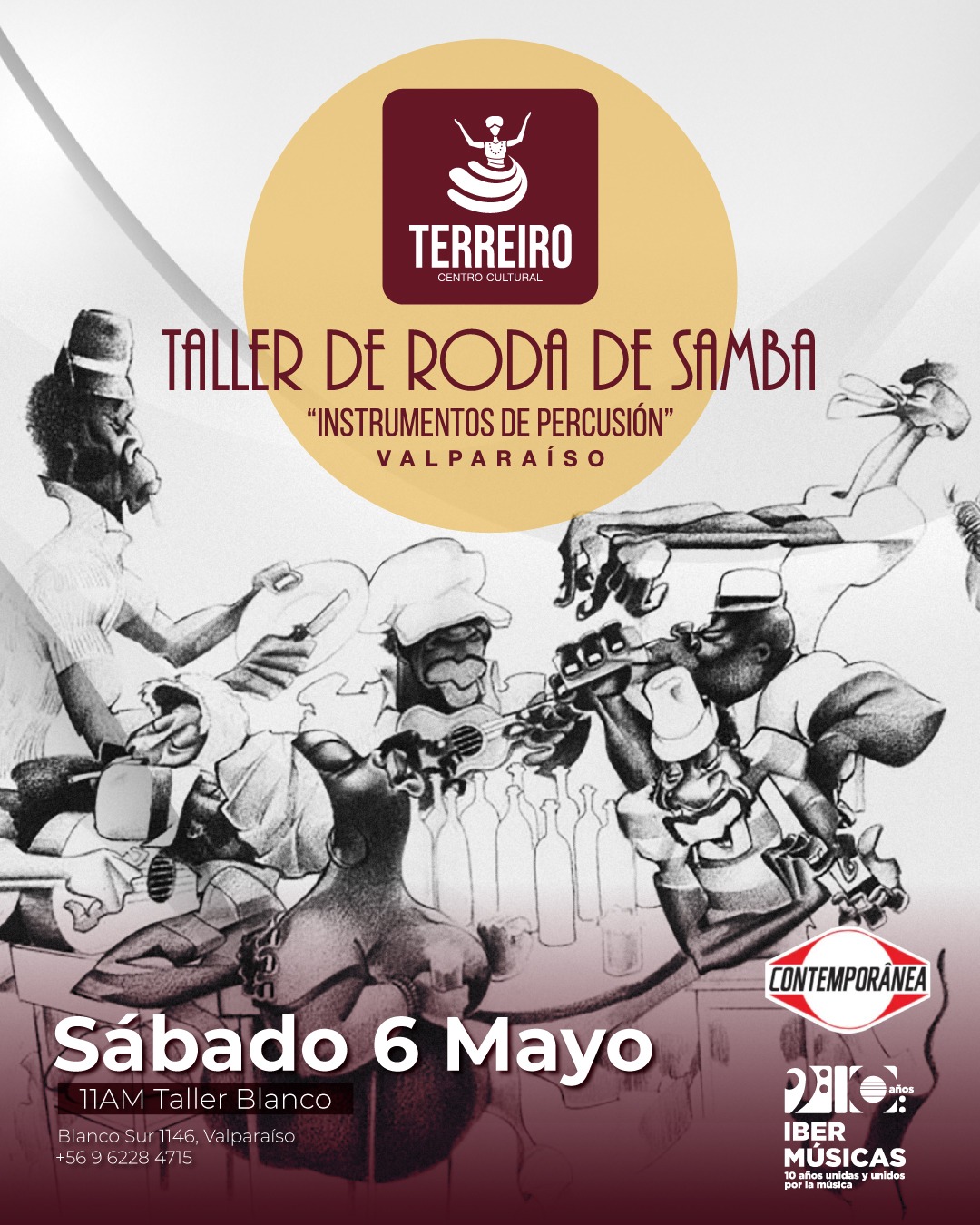 Centro Cultural Terreiro inicia suas Oficinas de Roda de Samba 2023 na cidade de Valparaíso, Chile