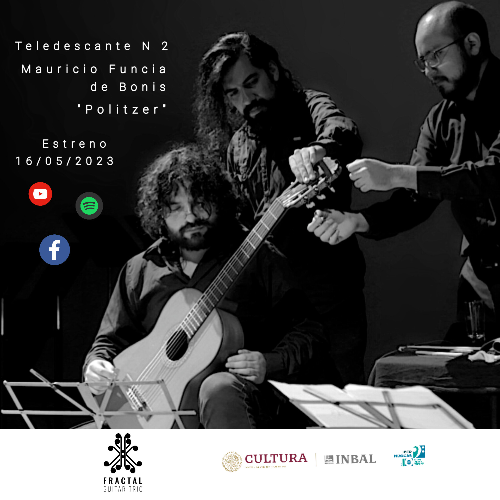 O Fractal Guitar Trio do México estreia a obra “Teledescante Nº 2” para trio de violões do compositor brasileiro Mauricio Funcia de Bonis