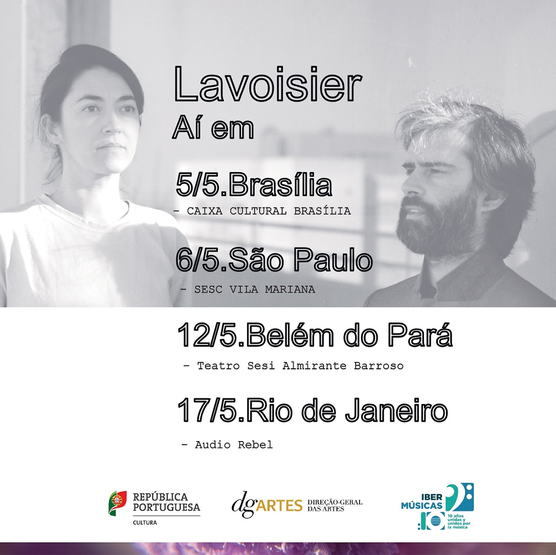 O duo português Lavoisier vai-se apresentar no marco do projeto “Meu Bairro, Minha Língua – O Concerto” em Rio de Janeiro, Brasil
