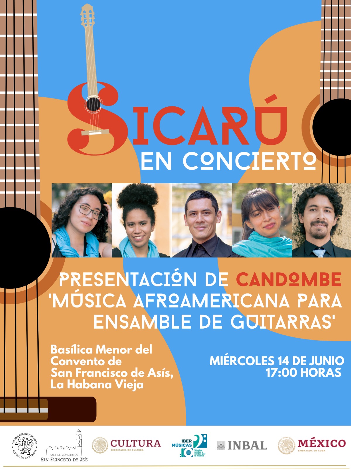 O conjunto de guitarras mexicanas Sicarú apresentará em Cuba o seu álbum “Candombe – Afro-American music for guitar ensemble”