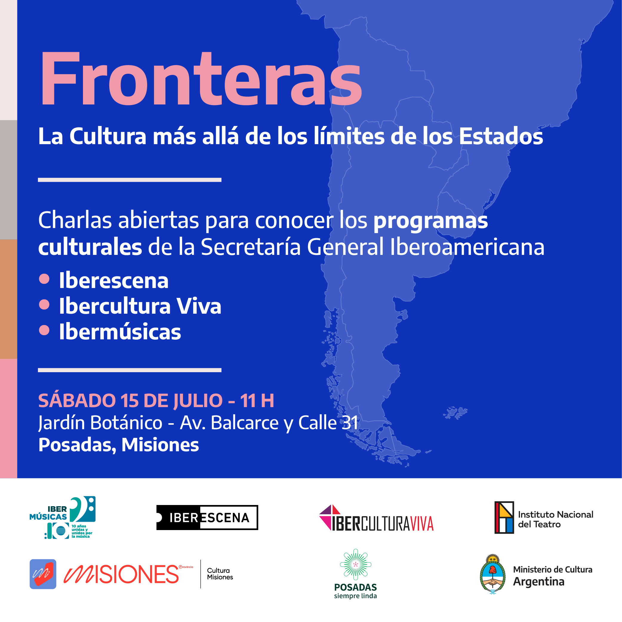 FRONTERAS, o Projeto Especial da Secretaria de Gestão Cultural do Ministério da Cultura da Argentina convida a uma série de intervenções artísticas e culturais em Posadas, Misiones