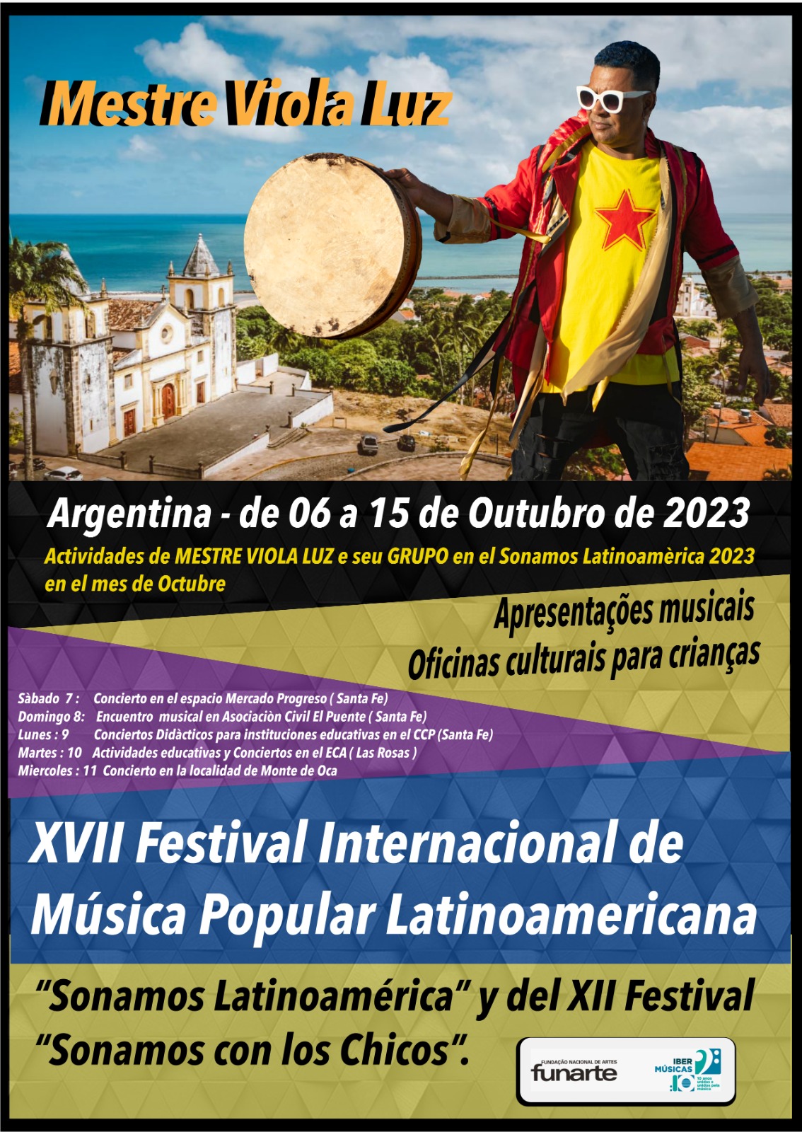 O Mestre Viola Luz se apresentará na Argentina no Festival Sonamos Latinoamérica de Santa Fé