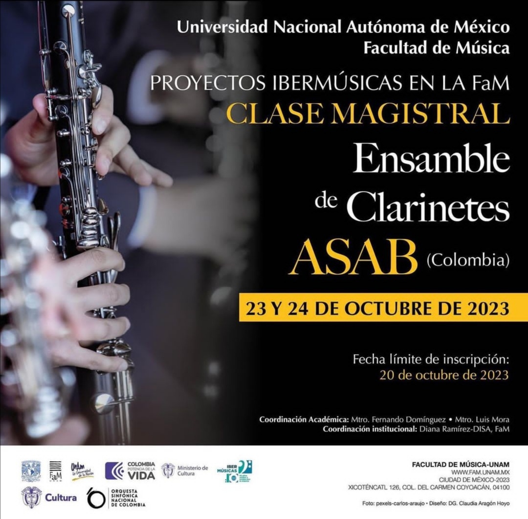 O Ensemble de Clarinetes da ASAB apresenta a “Viagem do Clarinete Colombiano” pela América Central e Caraíbas