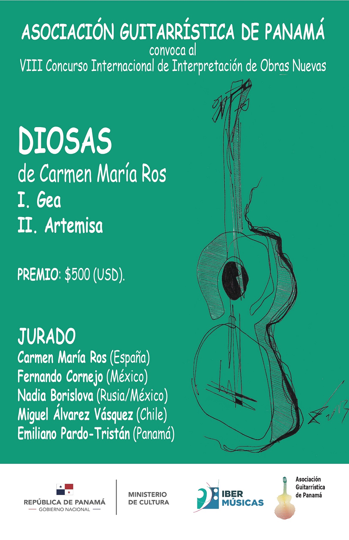 A Associação Panamiana de Guitarra convida para o VIII Concurso Internacional de Interpretação de Obras Novas