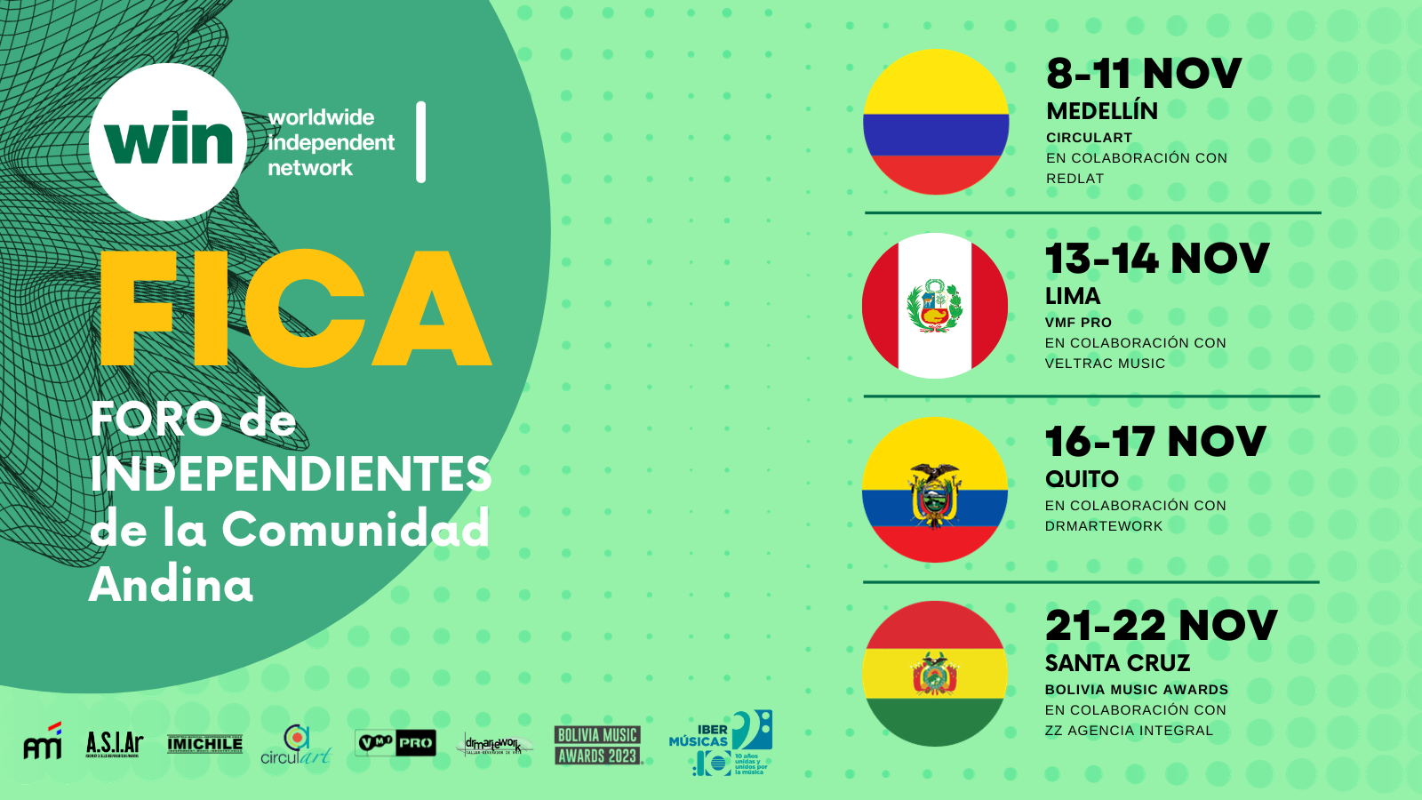 O Foro de Independientes de la Comunidad Andina (FICA) visitará a Colômbia, o Peru, o Equador e a Bolívia em novembro