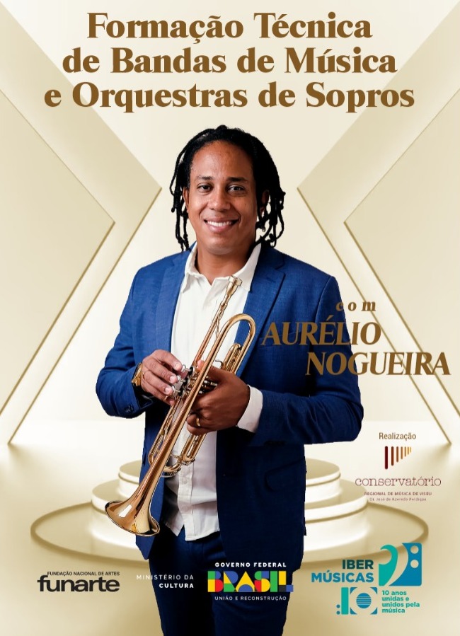 O Maestro Aurélio Nogueira do Brasil inicia seu processo de treinamento e aperfeiçoamento em regência de bandas de sopros no Conservatório Regional de Música de Viseu, Portugal