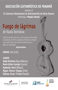La Asociación Guitarrística de Panamá convoca al IX Concurso Internacional de Interpretación de Obras Nuevas en Homenaje a Mayara Amaral