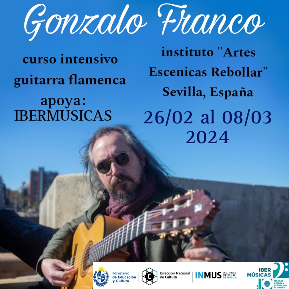 O violonista uruguaio Gonzalo Franco inicia sua especialização em violão flamenco em Sevilha, Espanha