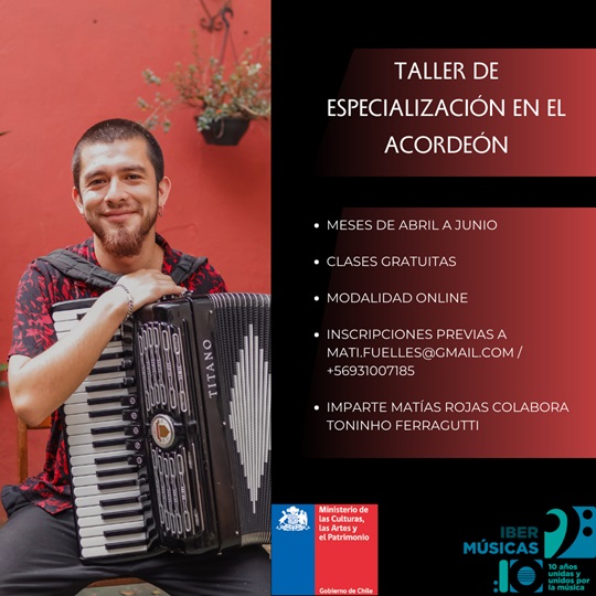 Começam as inscrições para o workshop online gratuito de acordeão ministrado por Matías Rojas e Toninho Ferragutti