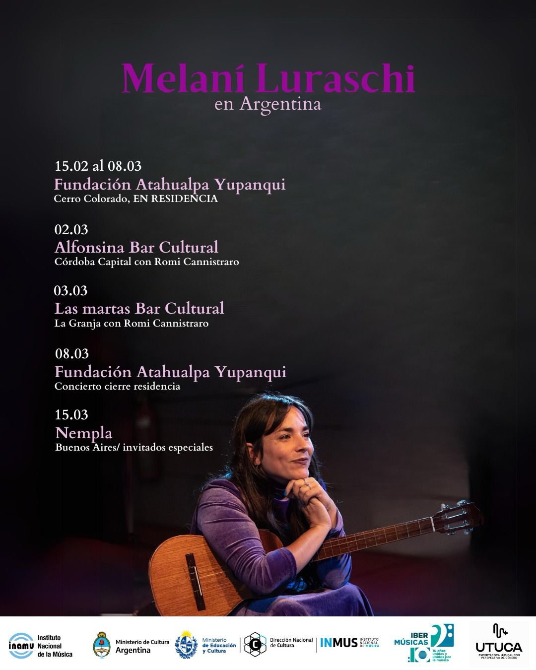 A artista uruguaia Melaní Luraschi anuncia seus próximos concertos na Argentina