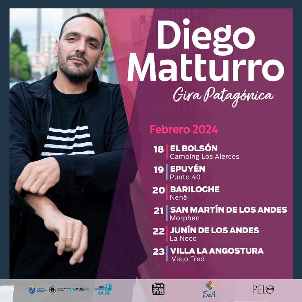 O cantor e compositor uruguaio Diego Maturro fará uma turnê pela Patagônia argentina