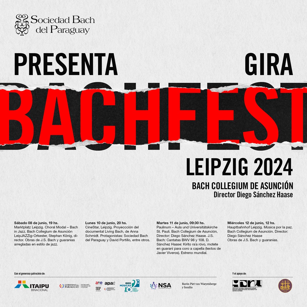 O Bach Collegium de Asunción del Paraguay participará pela segunda vez no famoso Bachfest em Leipzig, Alemanha