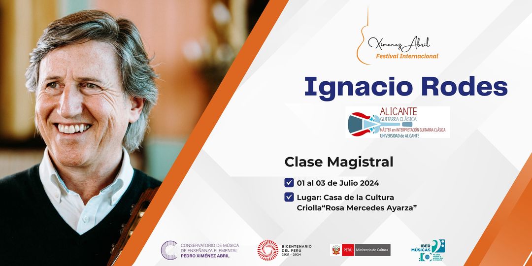O guitarrista espanhol Ignacio Rodes actuará no Festival Internacional de Guitarra Ximénez abril, no Peru