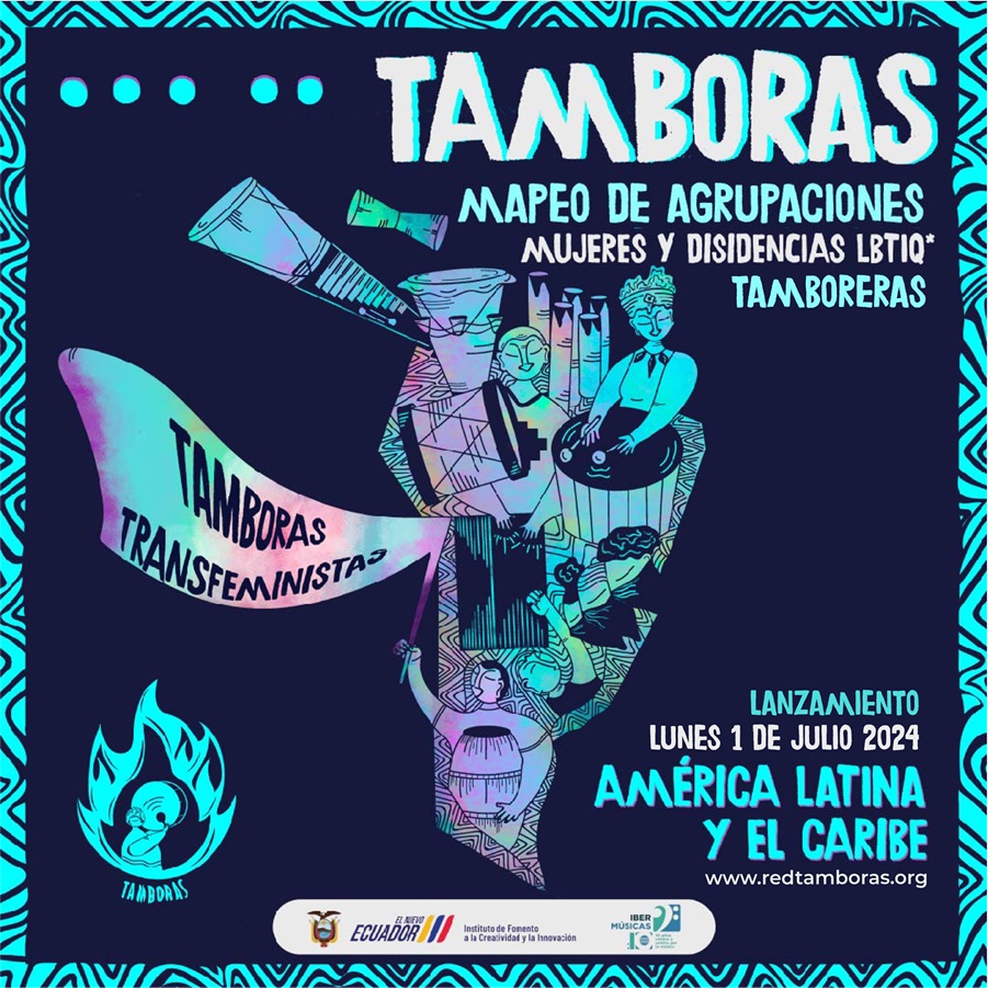 A Rede de Tamboras convoca a realização de uma sondagem para a elaboração de um mapeamento dos grupos de mulheres e dissidentes de tambores na América Latina e no Caribe