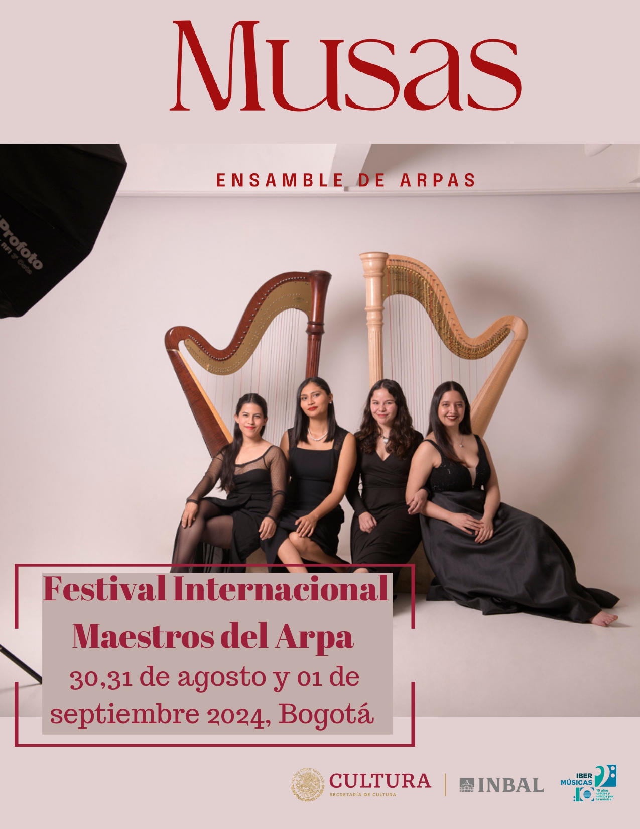 O grupo mexicano Musas Ensamble de Arpas fará uma digressão pela Colômbia