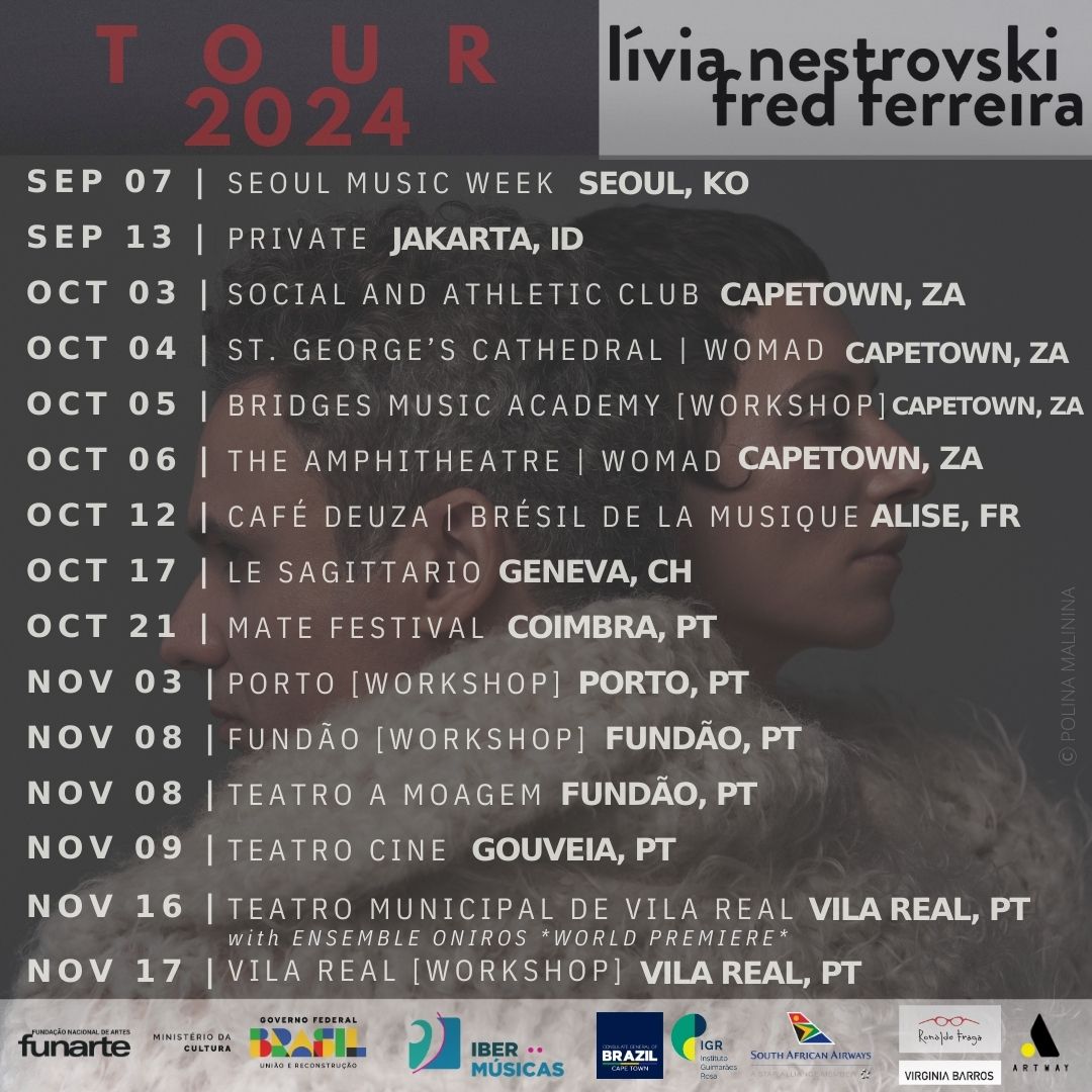 No âmbito da sua extensa digressão pela Ásia, África e Europa, a dupla brasileira Lívia & Fred fará um concerto com o Ensemble Oniros, de Portugal