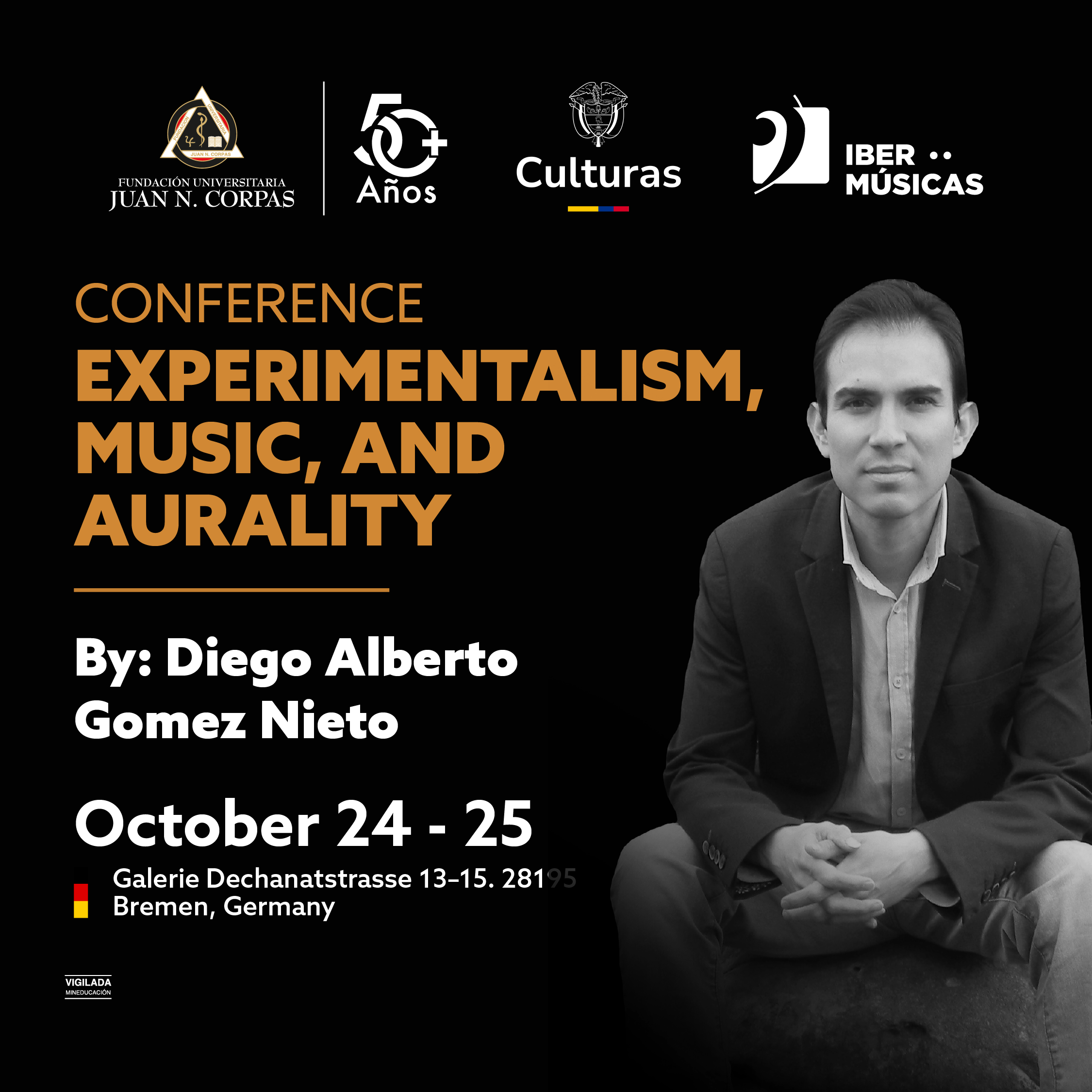 O musicólogo Diego Alberto Gómez Nieto apresenta seu seminário, workshop e conferência “Experimentalismo, Música e Auralidade – Bogotá como lugar de escuta”