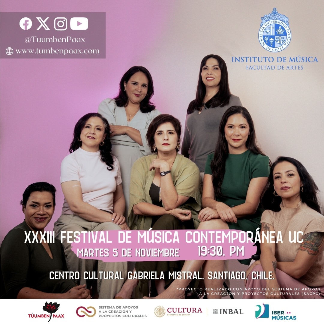 O sexteto vocal mexicano Túumben Paax se apresentará em novembro em Santiago, Valparaíso e Viña del Mar, no Chile