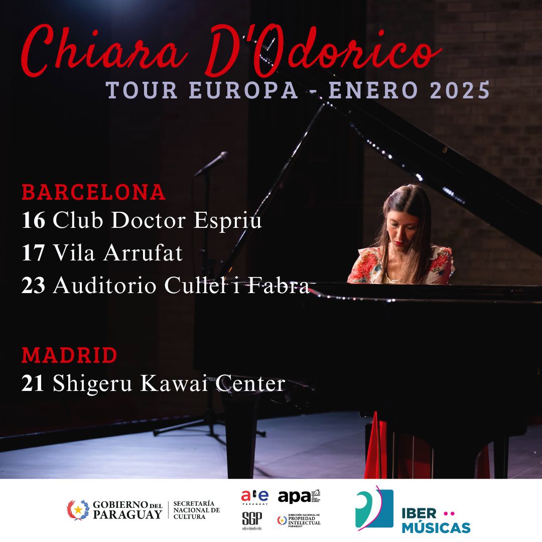 A pianista paraguaia Chiara D’Odorico fará uma nova turnê pela Europa