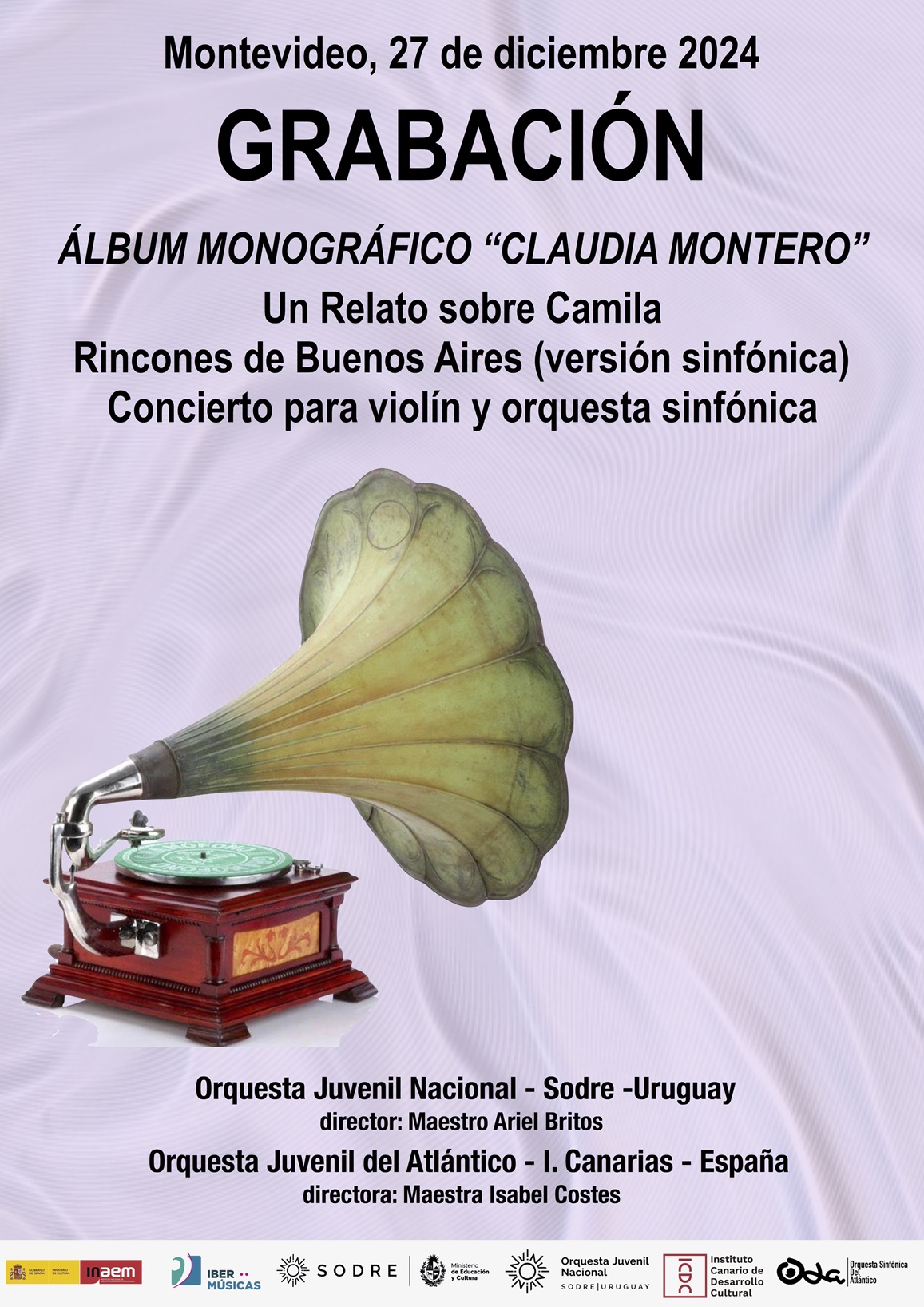 A Orquesta Juvenil del Atlántico de Espanha e a Orquesta Juvenil del SODRE do Uruguai reunir-se-ão no Uruguai para realizar concertos em conjunto