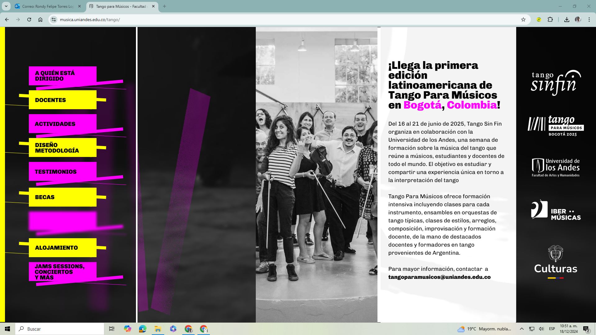 O programa “Tango para Músicos” abre inscrições para suas aulas intensivas em Bogotá, Colômbia