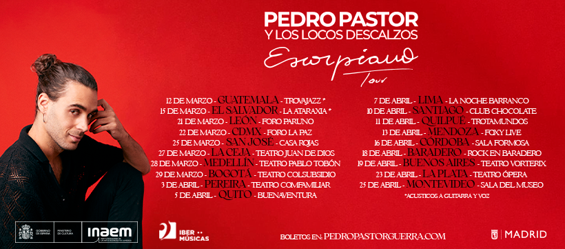 Pedro Pastor e os Locos Descalzos fazem uma grande turnê latino-americana