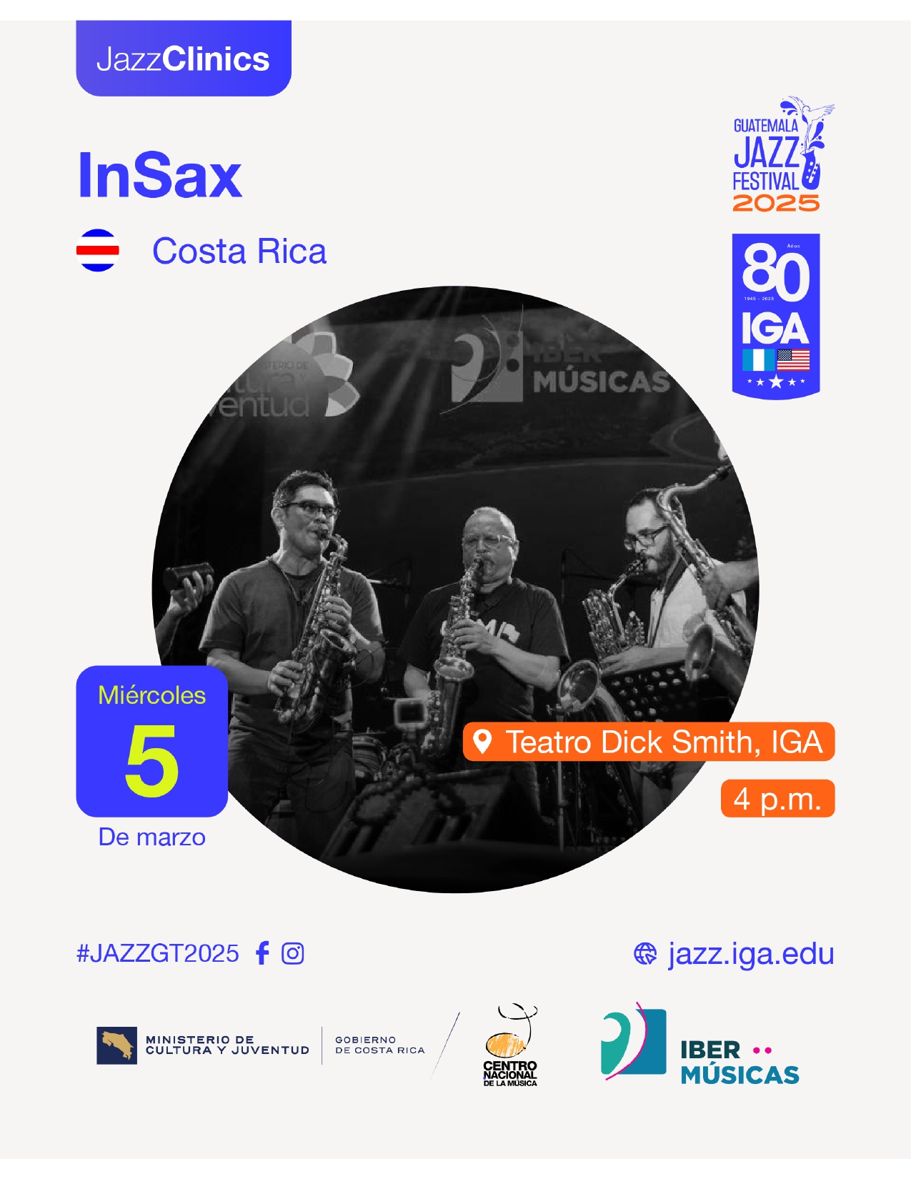 InSax, da Costa Rica, se apresentará no Festival de Jazz da Guatemala