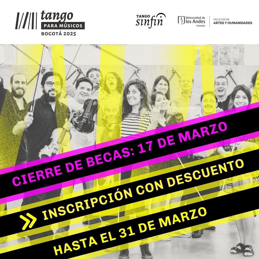 As inscrições com desconto e as bolsas para participar do Tango para Músicos, que acontecerá de 16 a 21 de junho em Bogotá, Colômbia, ainda estão aberta