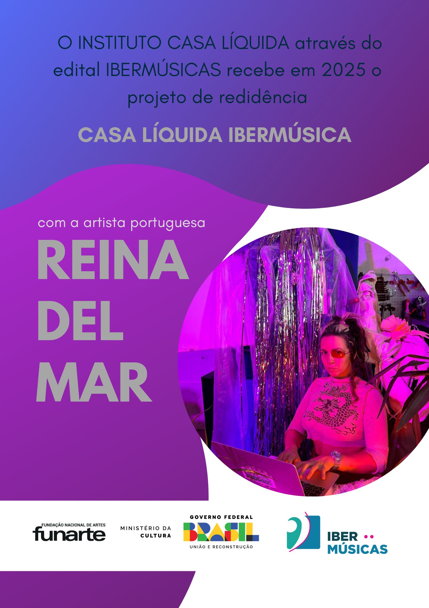 A artista portuguesa Reina del Mar está desenvolvendo sua residência de criação sonora em Casa Líquida, São Paulo, Brasil