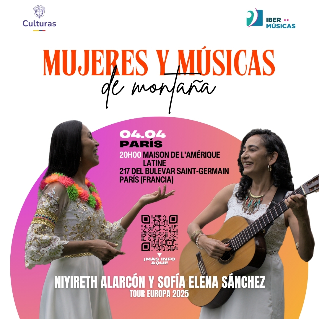 Niyireth Alarcón e Sofía Elena Sánchez, reconhecidas pela sua trajetória na música andina da Colômbia, estão em digressão pela Europa com “Mulheres e Música de Montanha”