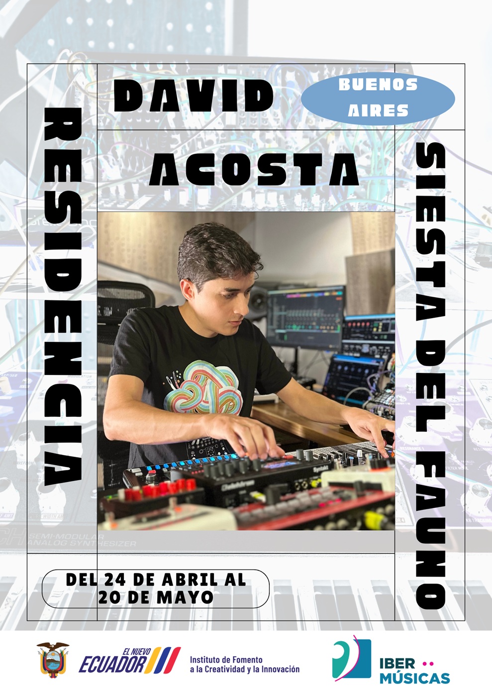 El músico ecuatoriano David Acosta inicia su residencia artística y de investigación en el estudio “La Siesta del Fauno” de Argentina
