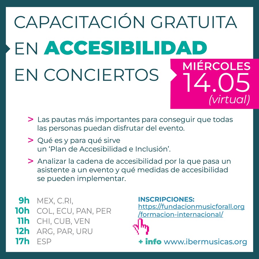 Music for All e Ibermúsicas ofrecen una Capacitación Gratuita en Accesibilidad en Conciertos de Música