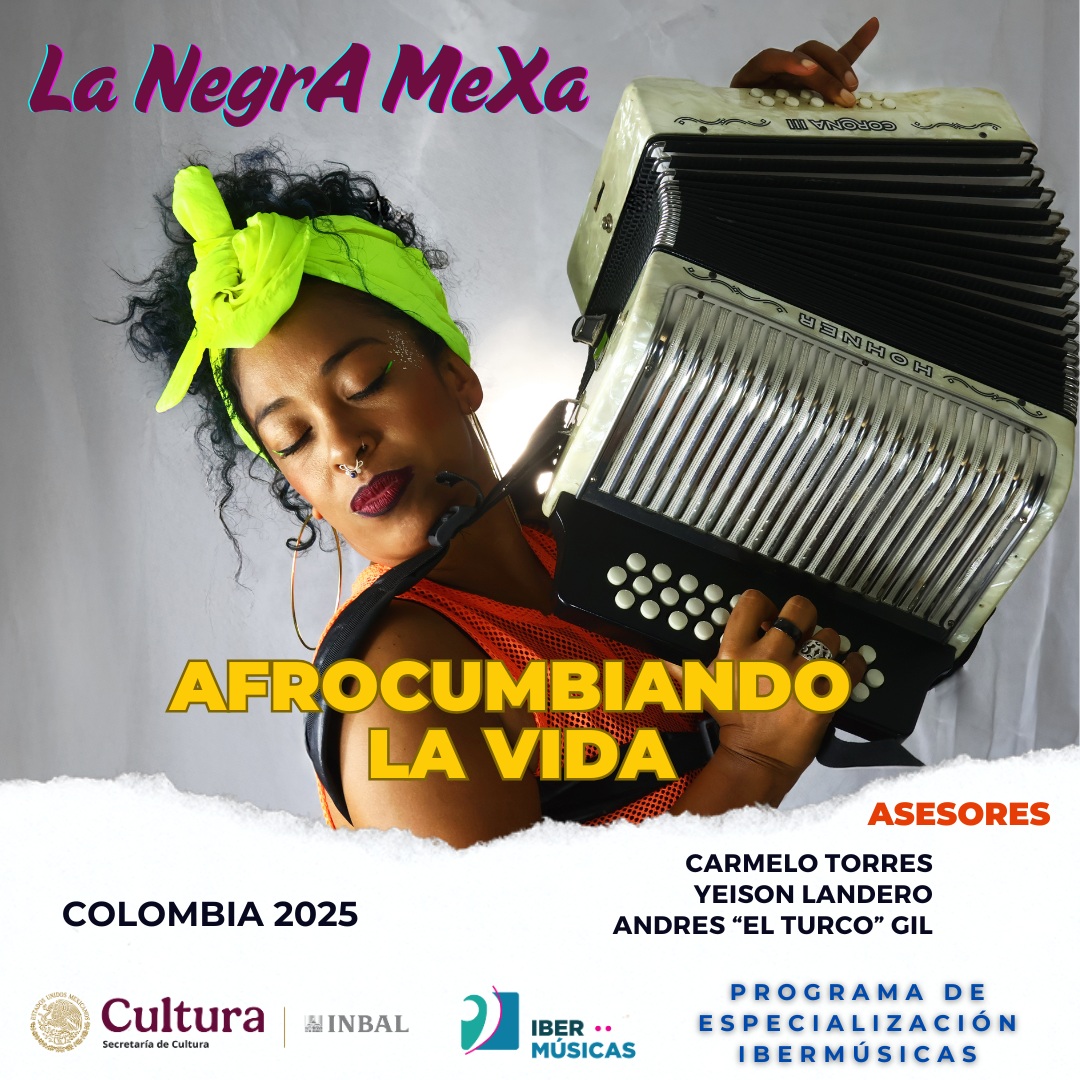 La Negra Mexa, do México, inicia seus estudos de especialização com três grandes acordeonistas colombianos