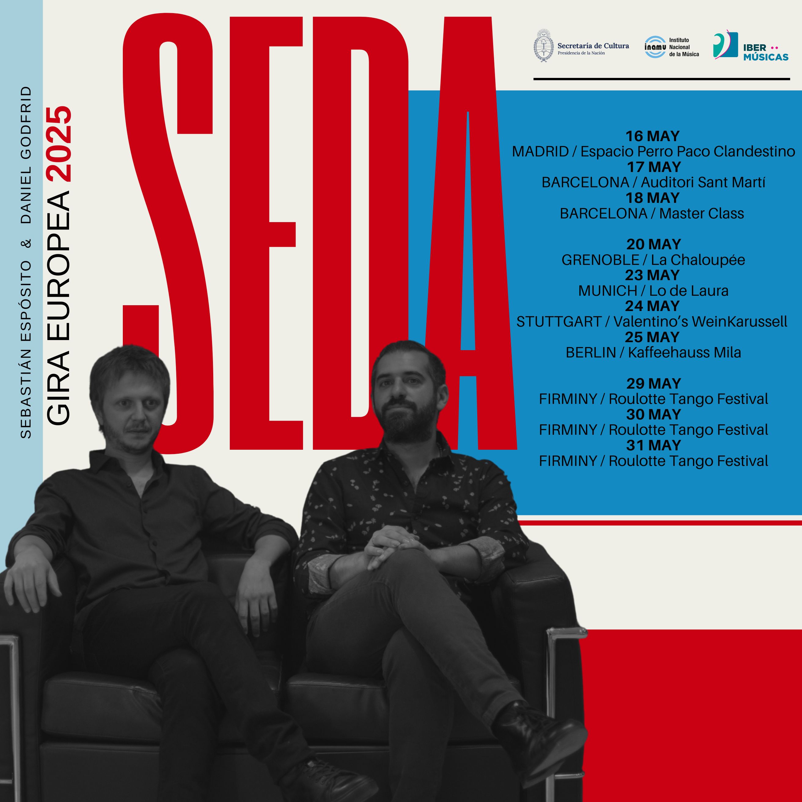 El dúo Seda integrado por los argentinos Daniel Godfrid y Sebastián Espósito inicia su gira europea 2025