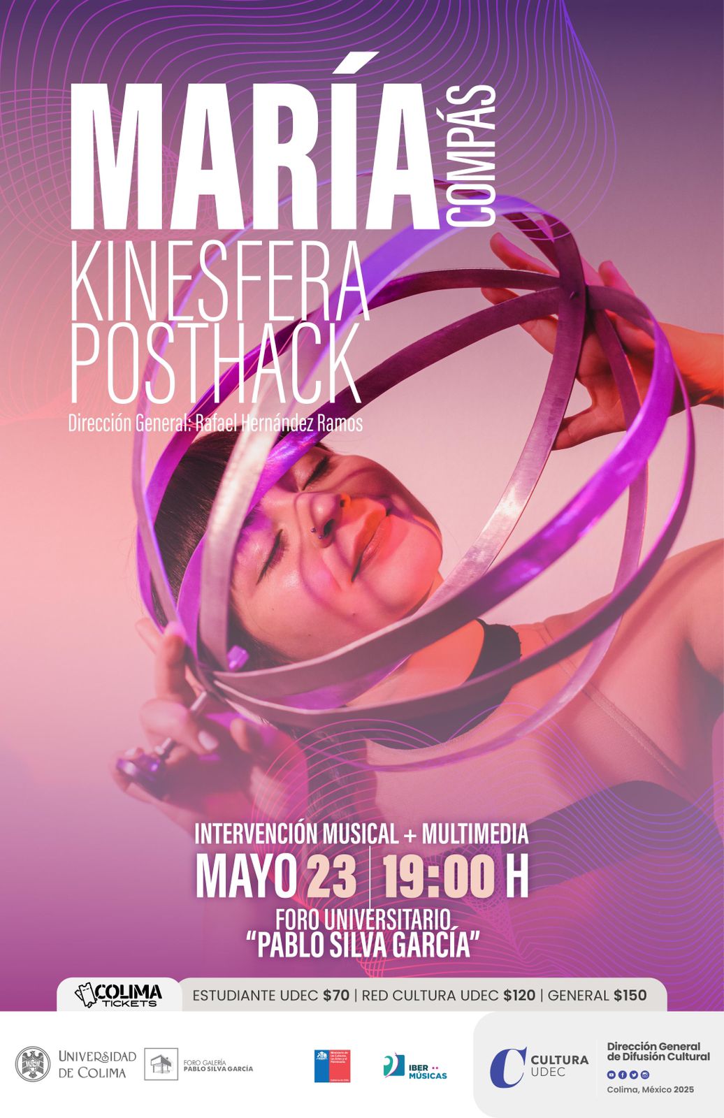 La artista chilena María Compás realizará una intervención musical multimedia en el marco de su residencia creativa y técnica “Kinesfera Posthack” en México