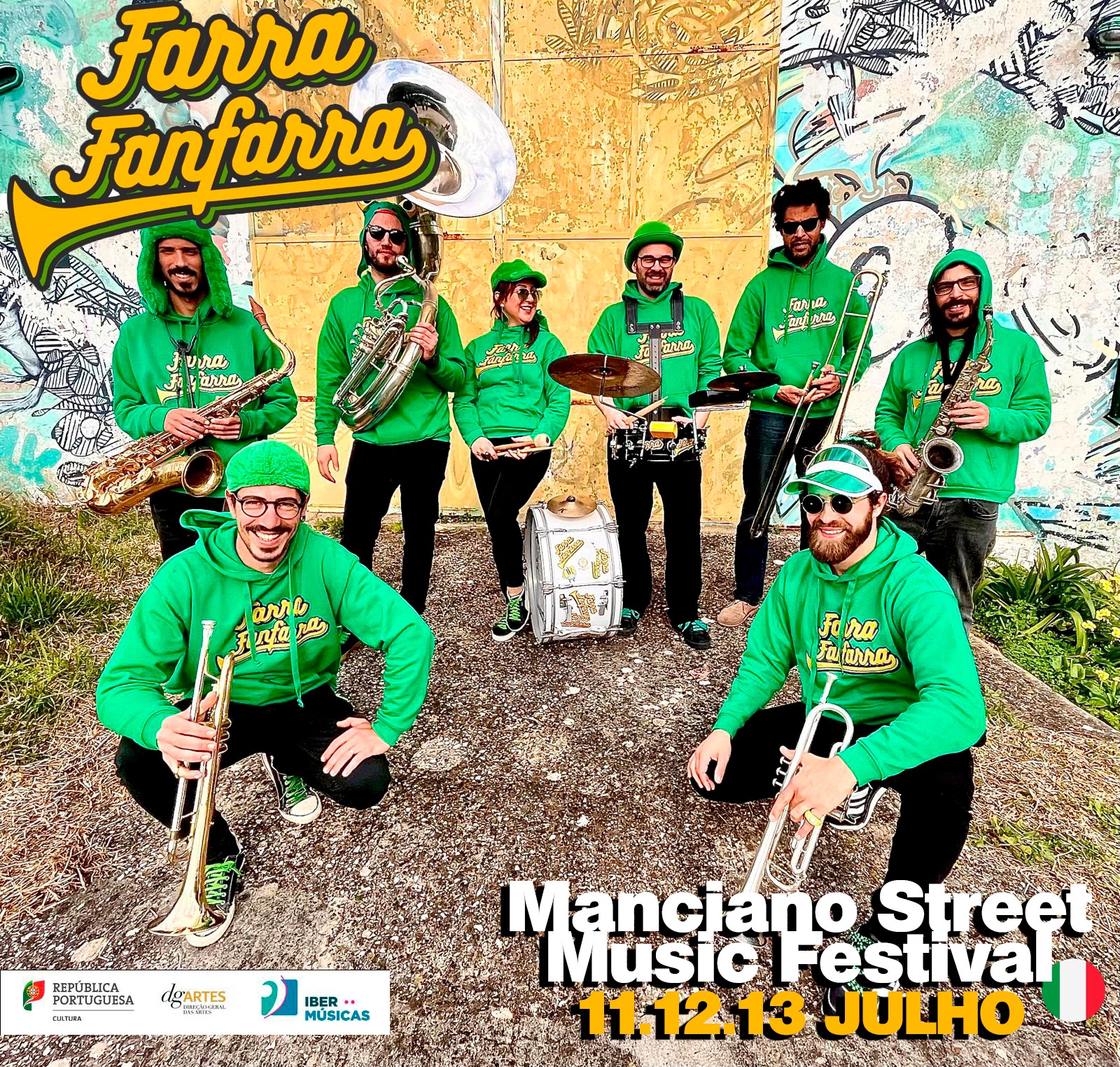 La agrupación portuguesa Farra Fanfarra actuará en el Manciano Street Music Festival 2025 de Italia