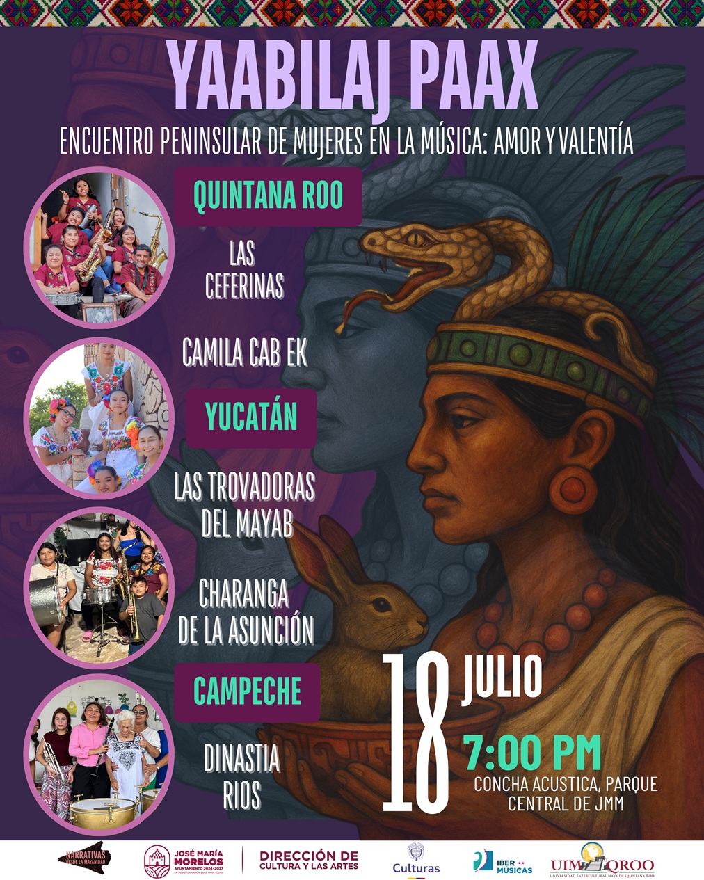 Yuly Alexandra Pinzón Casallas de Colombia participa en la realización del festival “Yaabilaj Paax, Encuentro Peninsular de Mujeres en la Música: Amor y Valentía” en José María Morelos – Quintana Roo, México”