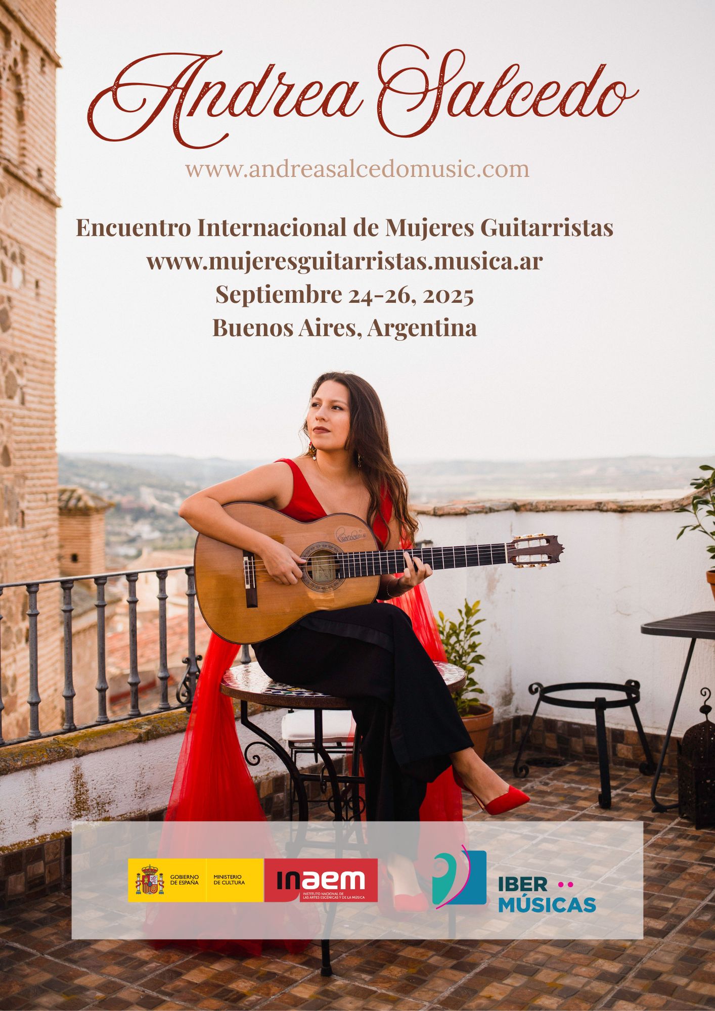 A guitarrista mexicana Andrea Salcedo fará parte da programação da Terceira Edição do Encontro Internacional de Mulheres Guitarristas, que será realizado na Argentina