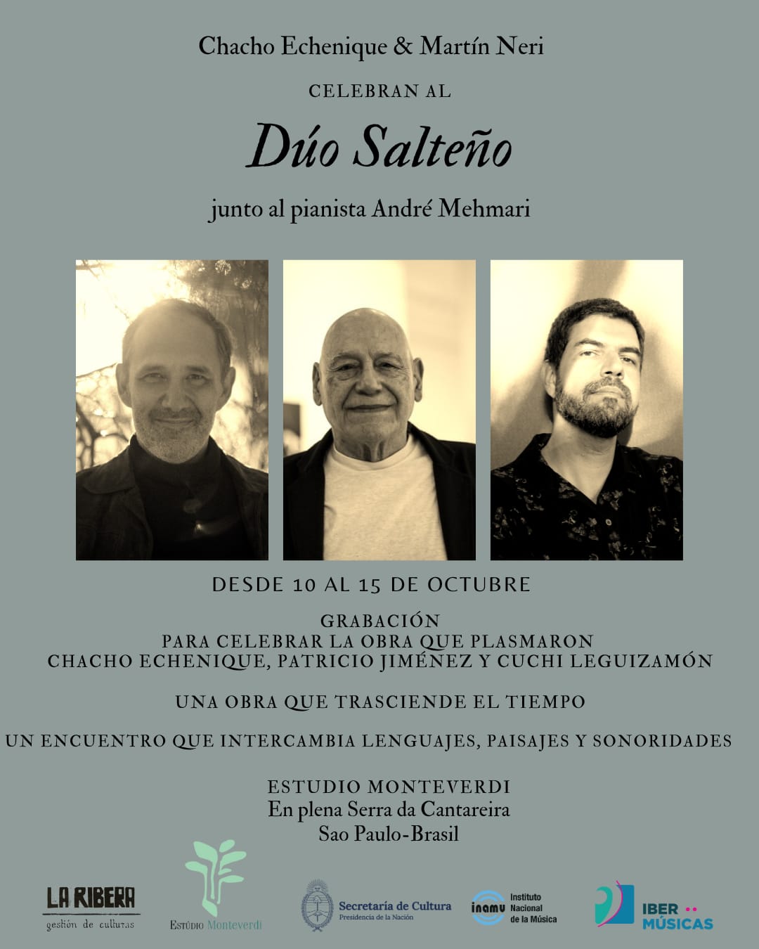 Chacho Echenique e Martín Neri, da Argentina, celebram o Dúo Salteño ao lado do pianista brasileiro André Mehmari