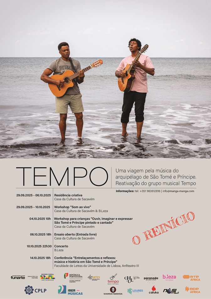 Continua em Portugal a Residência criativa, gravação do material audiovisual e concertos do grupo santomense Tempo: uma viagem pela música do arquipélago de São Tomé e Príncipe