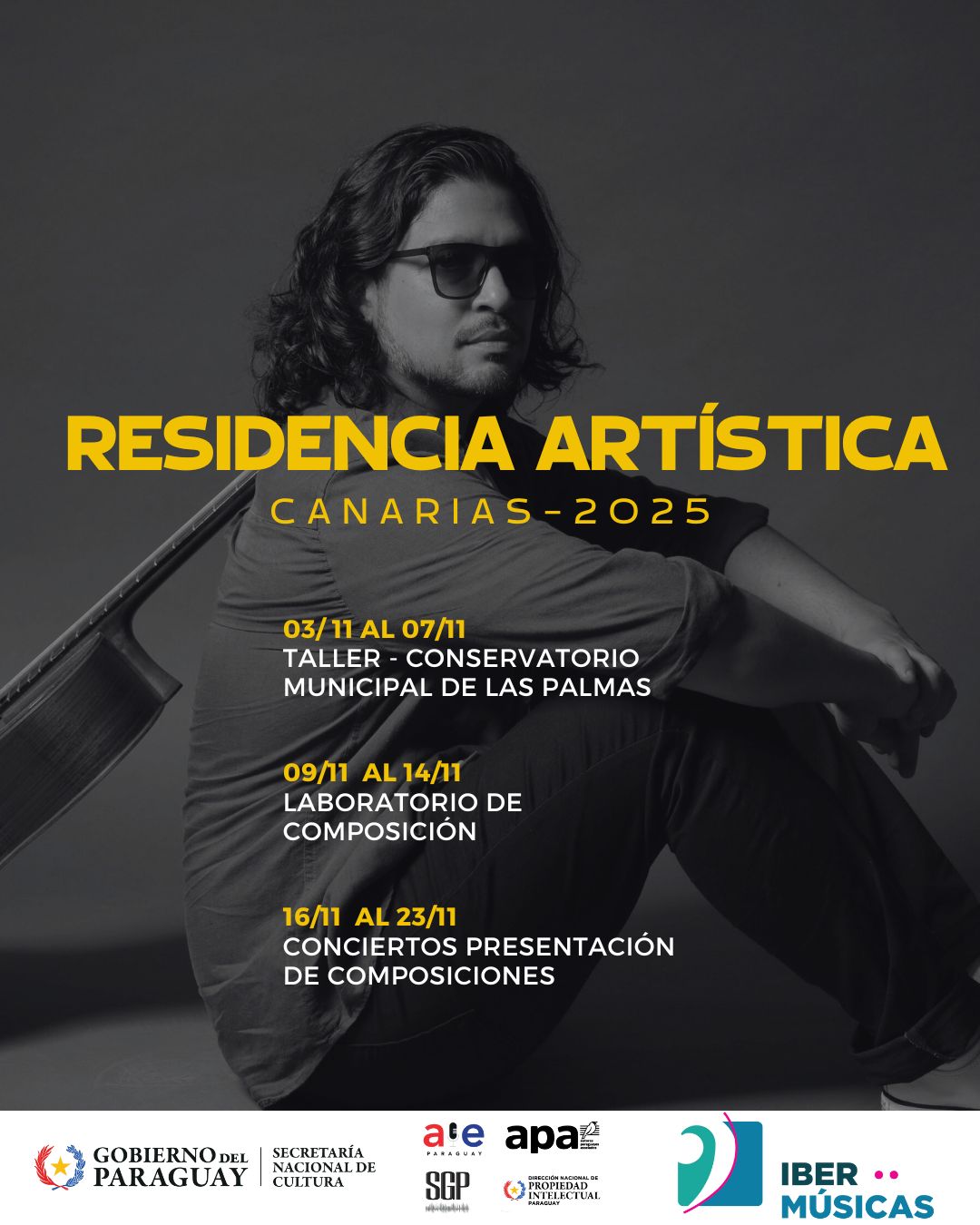 O guitarrista paraguaio Pedro Martínez começa sua residência artística, investigativa e pedagógica nas Ilhas Canárias, Espanha